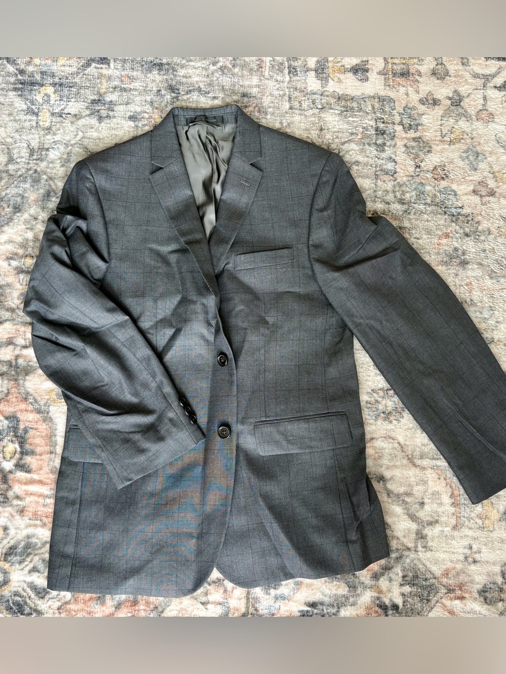 Ralph Lauren Charcoal Gray Windowpane Blazer